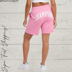Champion Powerblend Fleece Shorts in Spirited Pink